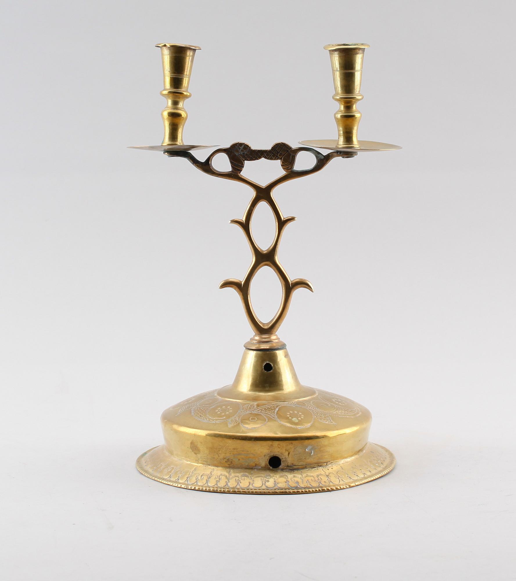 KANDELABER, mässing, barock, 1700-tal.