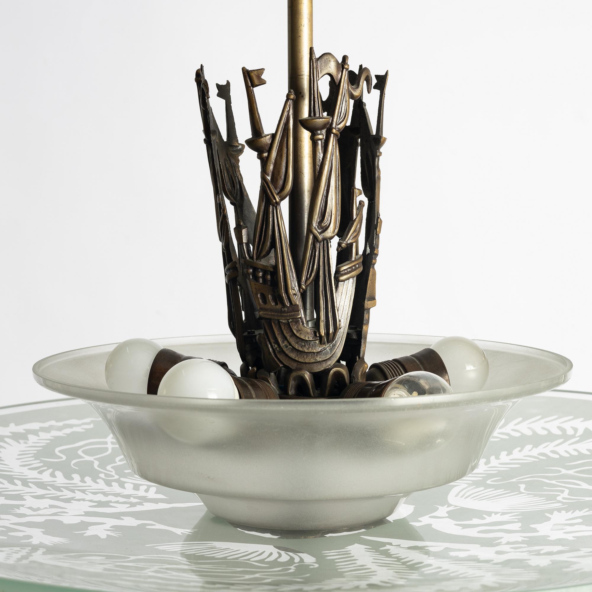 Ceiling lamp, signed and dated 2010.