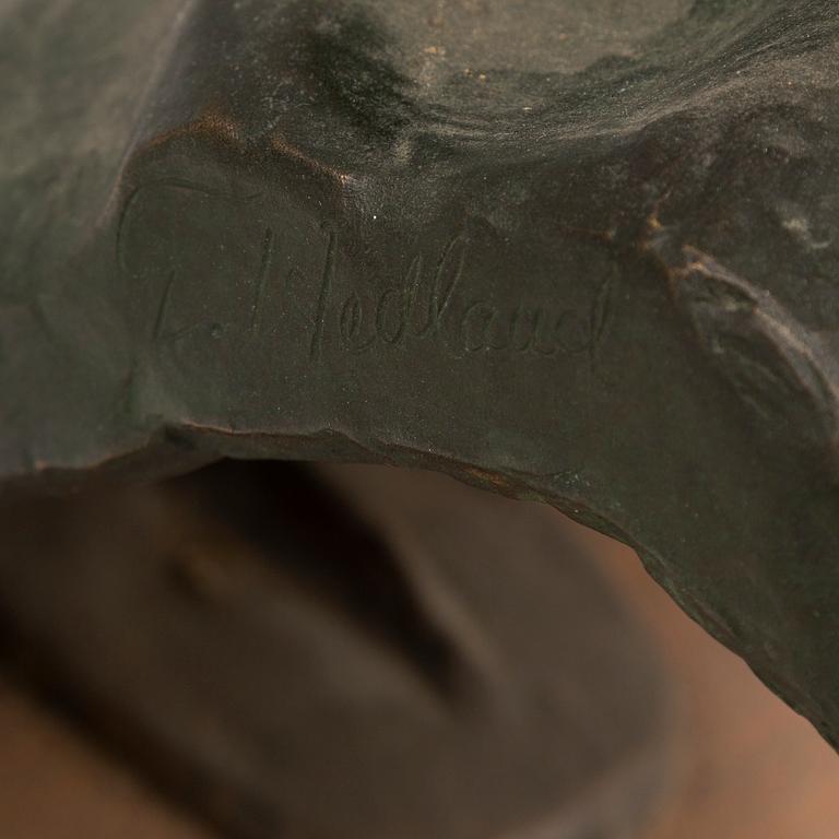 ERIC HEDLAND, sculpture, bronze, signed.