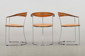 A SET OF SIX ARMCHAIRS BY ARRBEN ITALY.