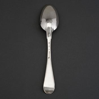 A silve spoon by JOHAN WILHELM ZIMMERMANN, Stockholm, 1791.