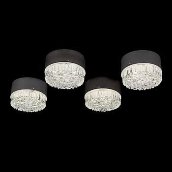 Ceiling lamp / wall lamp, 4 pcs, A 225, Staff Leuchten, Germany.