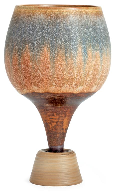 A Wilhelm Kåge 'Farsta terra spirea' stoneware vase, Gustavsberg studio 1957.