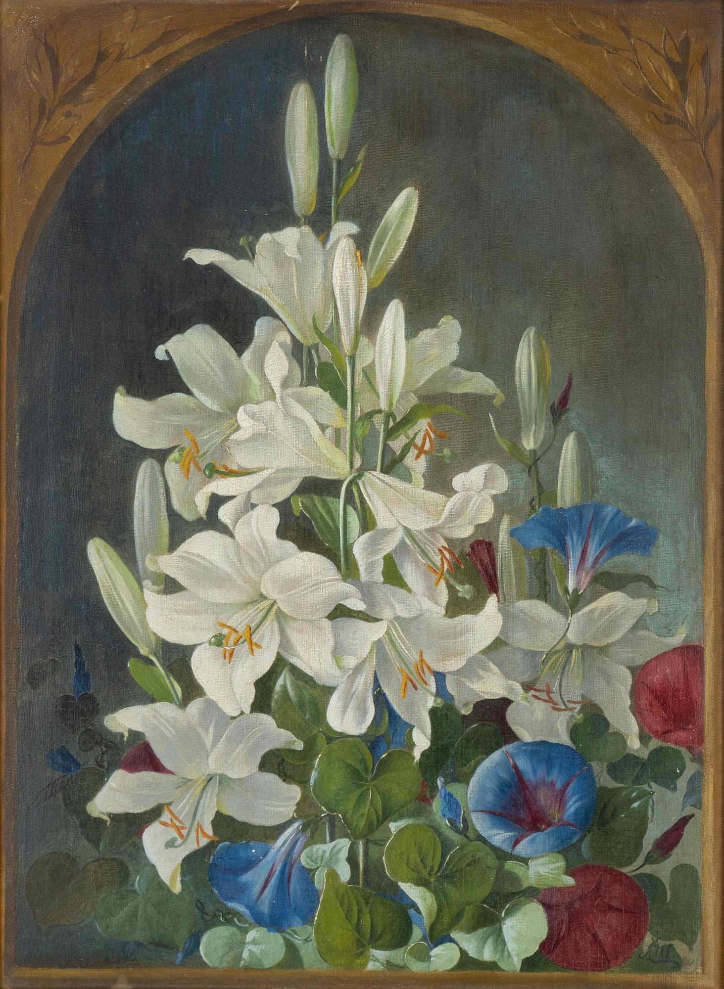 Okänd konstnär, olja på duk, med monogramsignatur, 1800-tal.