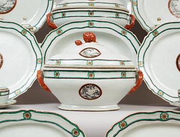 An extensive famille rose dinner service, Qing dynasty, Qianlong (1736-95). (125 pieces).