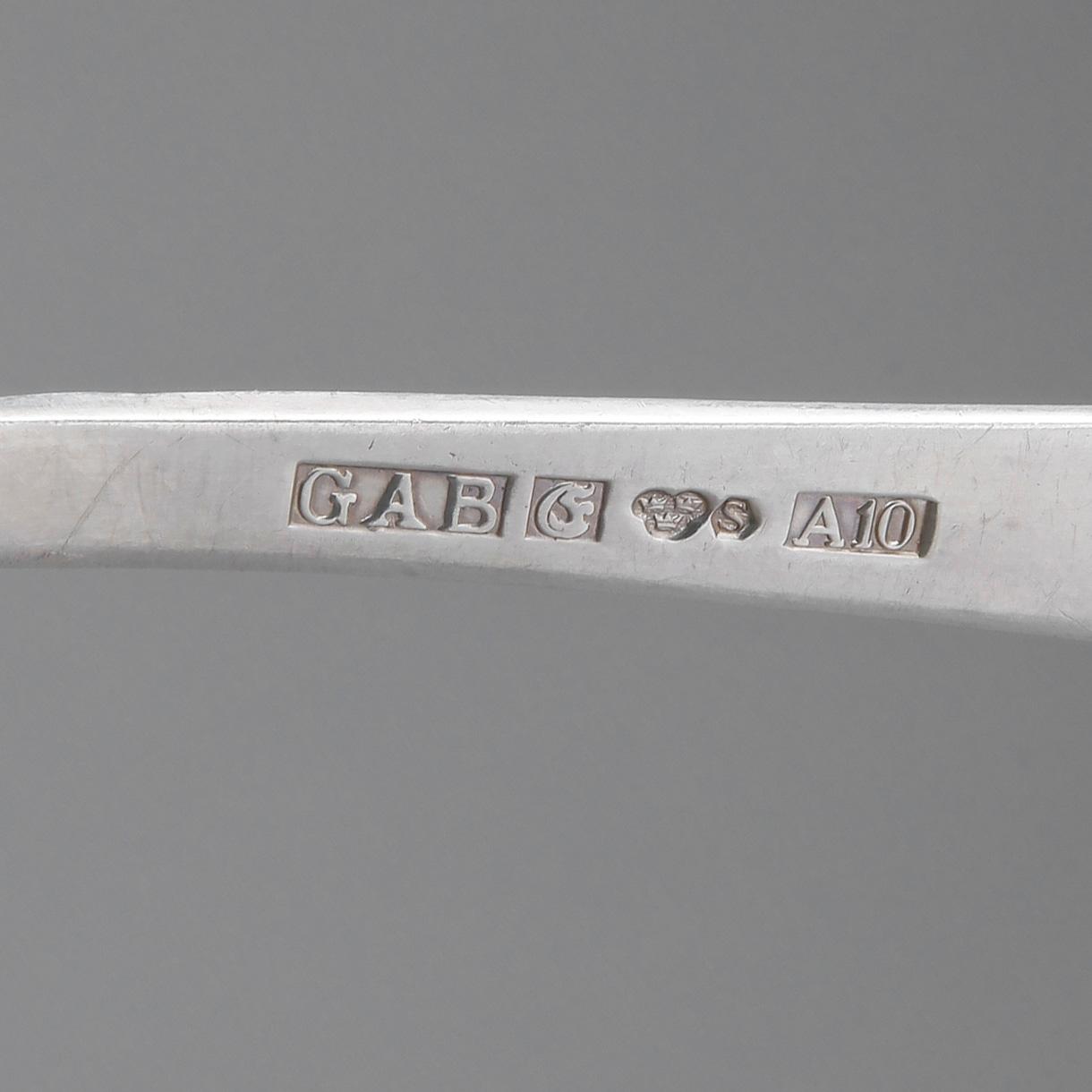 BESTICK, 36 delar, silver, GAB, Stockholm, 1971, 1726 gram. (inkl. knivar).