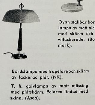 Bertil Brisborg, a table lamp, variant of models "32027" and "32391", Nordiska Kompaniet 1940s-50s.