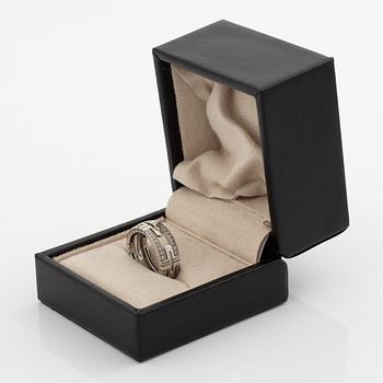 Bulgari ring 18K white gold with round brilliant-cut diamonds "Parentesi".