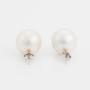 Cultured South sea pearl earrings.