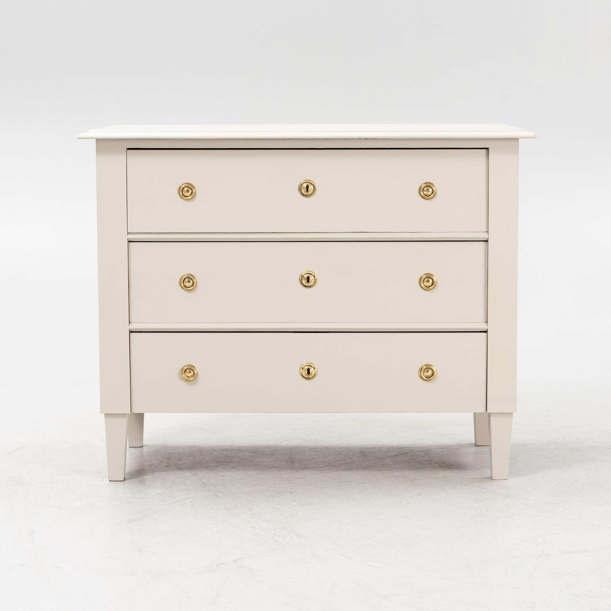 A Gustavian style chest of drawers, around 1900.