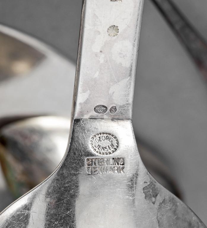 PARTI SILVER, ca 20 delar, mestadels 1900-tal. Bl a Georg Jensen, Danmark. Tot ca 450 g.