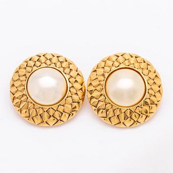 A pair of Chanel earrings, later part of the 20th century.