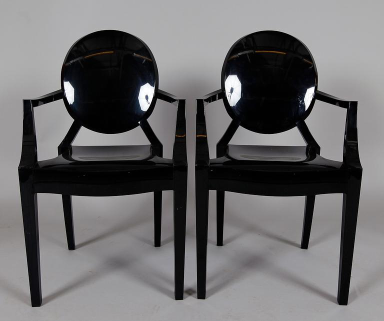KARMSTOLAR, 1 par, "Louis Ghost", Philippe Starck för Kartell.