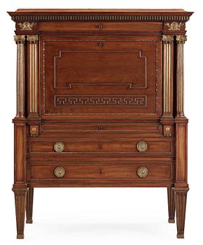 408. A late Gustavian masterpiece writing cabinet by J. F. Wejssenburg 1795.
