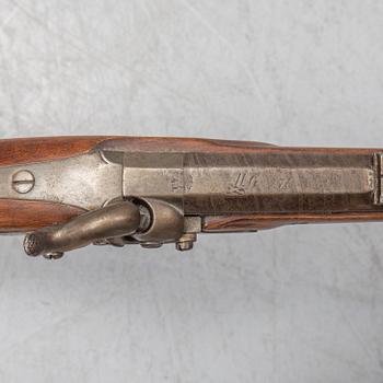 A Danish jaeger rifle 1853 pattern with bayonet.