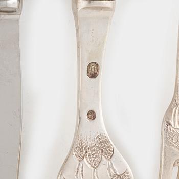 A 78-piece silver cutlery set, Denmark, 1916-17.