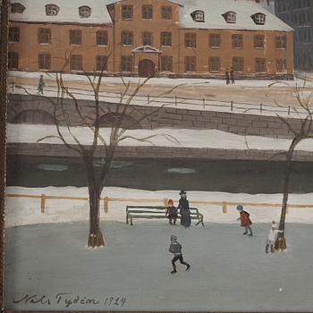 NILS TYDÉN, oil on panel, signed Nils Tydén and dated 1923. "Bergenstråhlska huset".