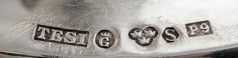 LJUSSTAKAR, 2 par, silver, bl.a. TESI Göteborg 1965 samt 1970.