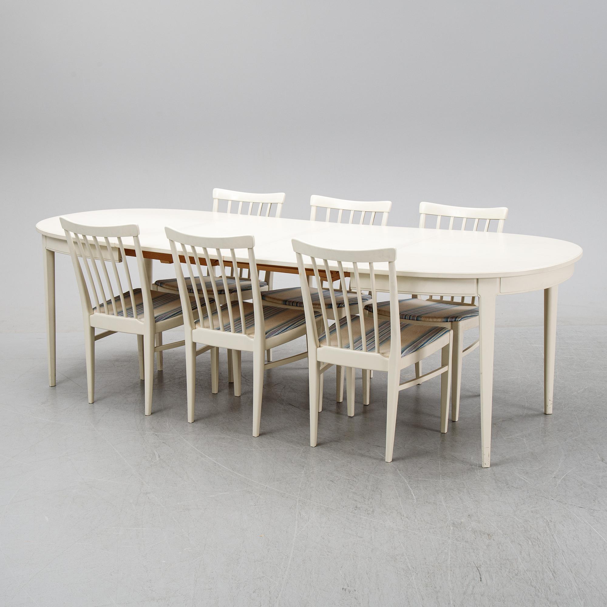 Carl Malmsten, matsalsgrupp, 7 delar, Bodafors.