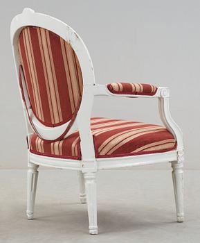 A Gustavian late 18th century armchair.