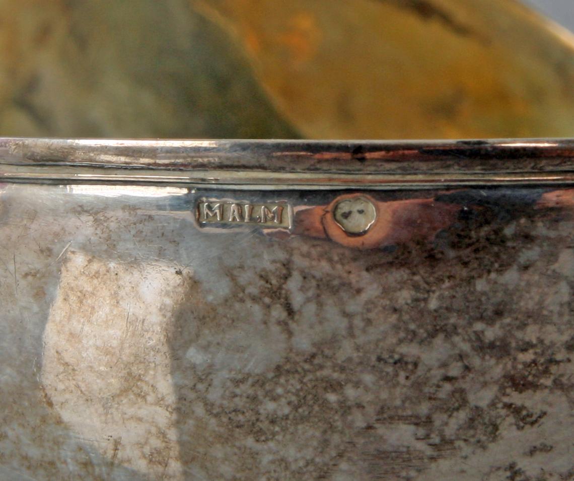 GRÄDDKANNA, silver, empire, Isak Malm, Sundsvall (1815-46).