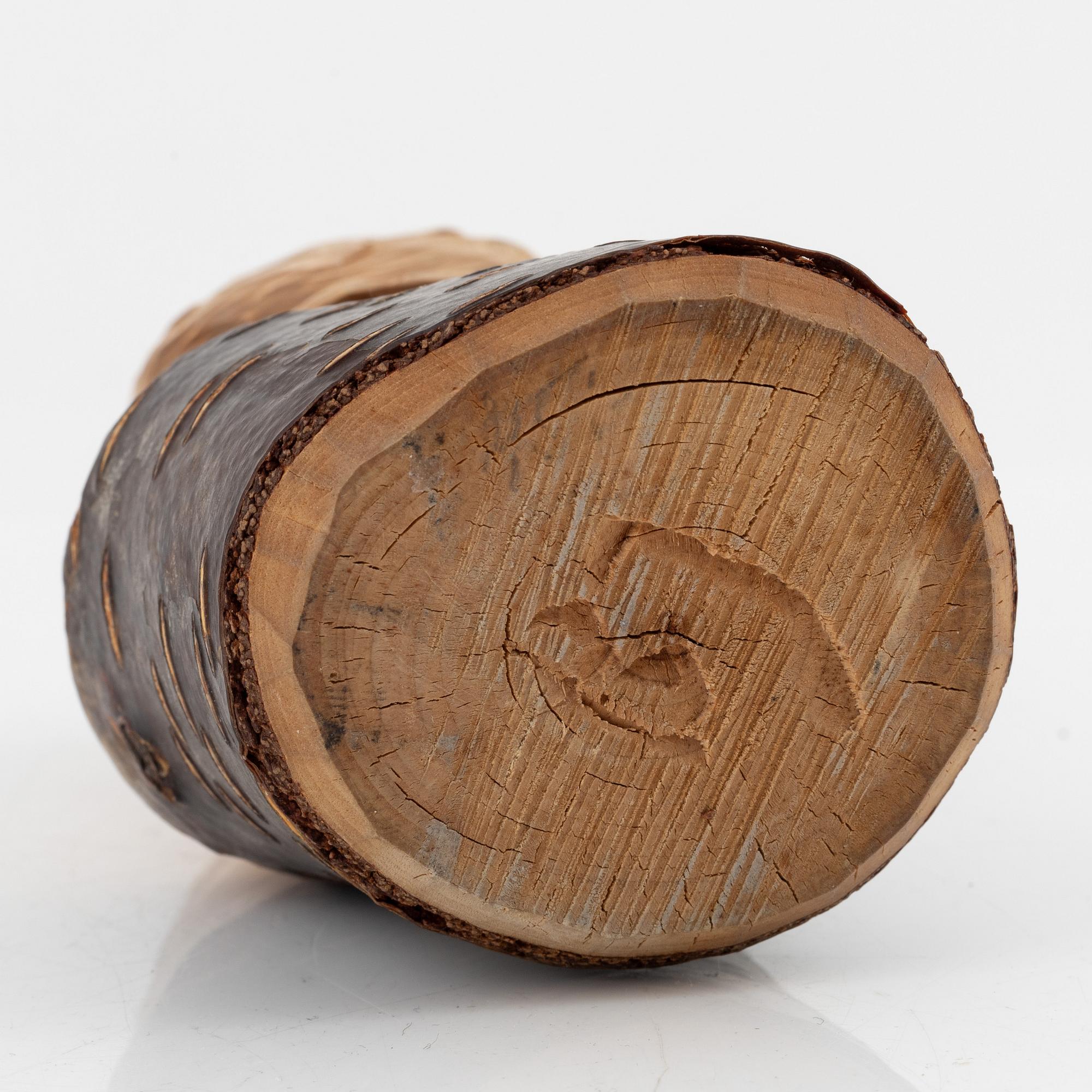 Bengt Jonsson, birch sculpture, signed.