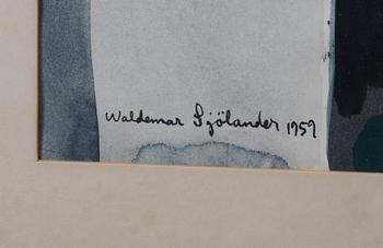 SJÖLANDER, WALDEMAR. Akvarell, sign o dat -59.
