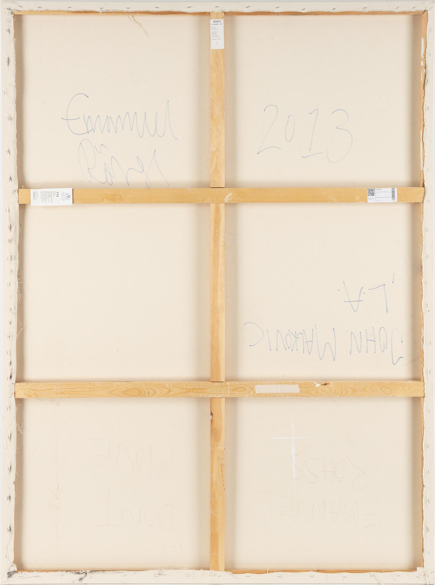 Emanuel Röhss, signerad och daterad 2013 Los Angeles a tergo.