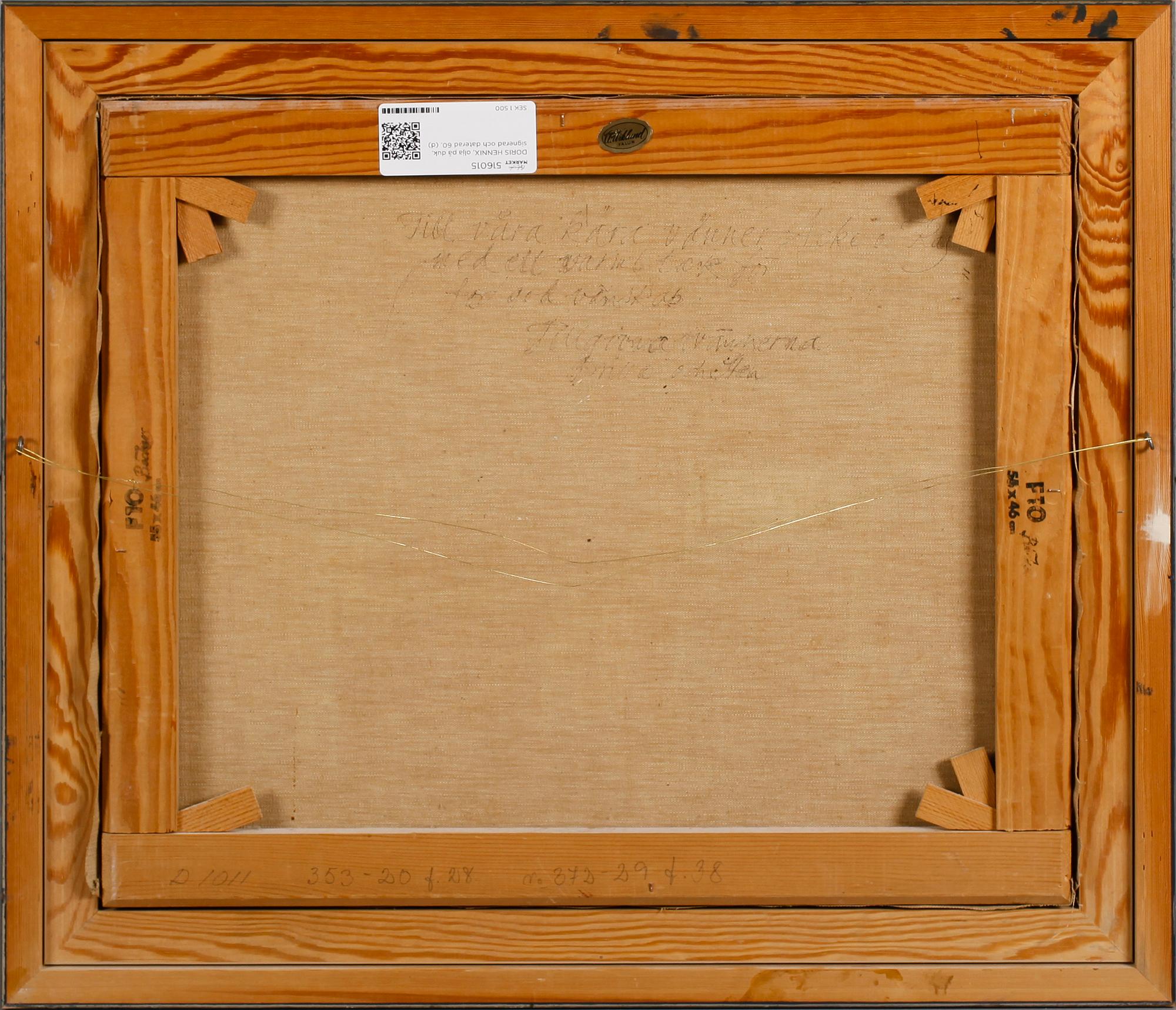 DORIS HENNIX, olja på duk, signerad och daterad 60.