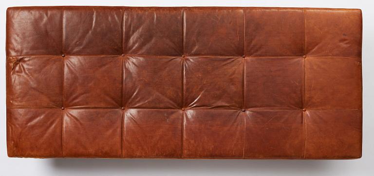 Poul Kjaerholm, A 'PK-80' steel and brown leather daybed, E Kold Christensen, Denmark 1960s.