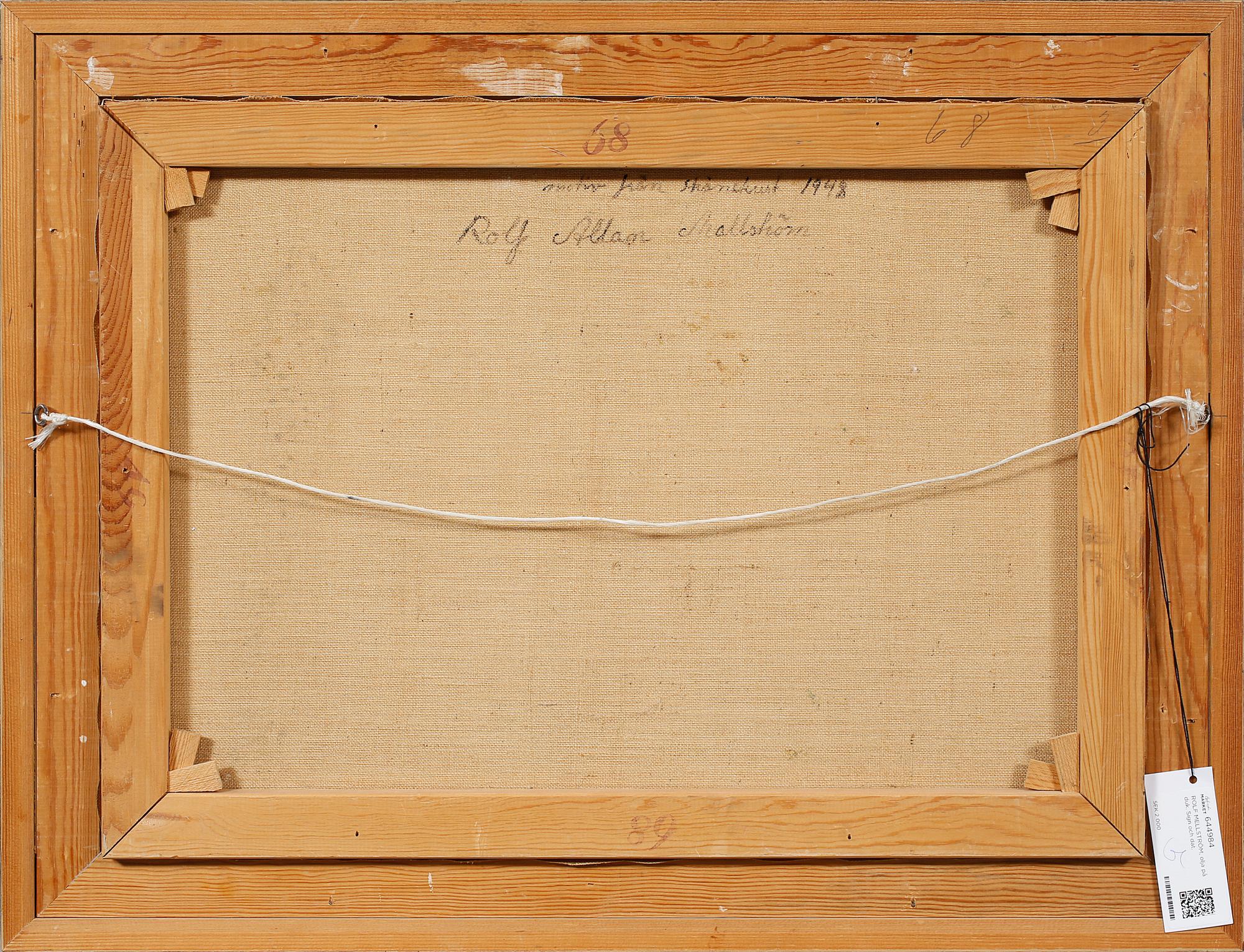 ROLF MELLSTRÖM, olja på duk, monogramsignerad. Även signerad och daterad 1948 a tergo.