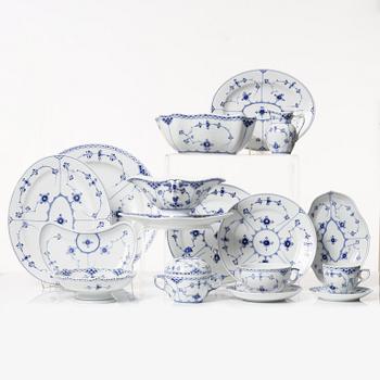 Royal Copenhagen, an 88-piece dinner, coffee, and tea service, 'Musselmalet', Denmark, 19th-20th century.