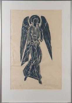 INA COLLIANDER, wood cut, signed and dated 1959, numbered t.p.l'a I-V 10 IV 2/10.