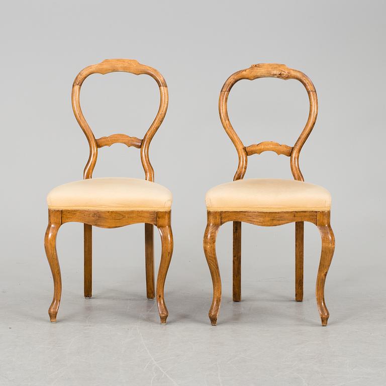 A set of six late 19th century chairs.