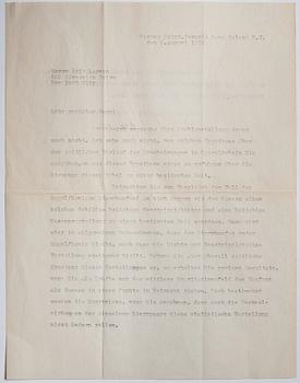 Albert Einstein (1879-1955) two letters, signed 1938.