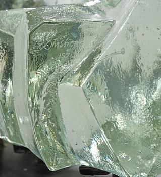 Edvin Öhrström, a cast glass sculpture, Lindshammar Glassworks, 1976, ed. 1/9.