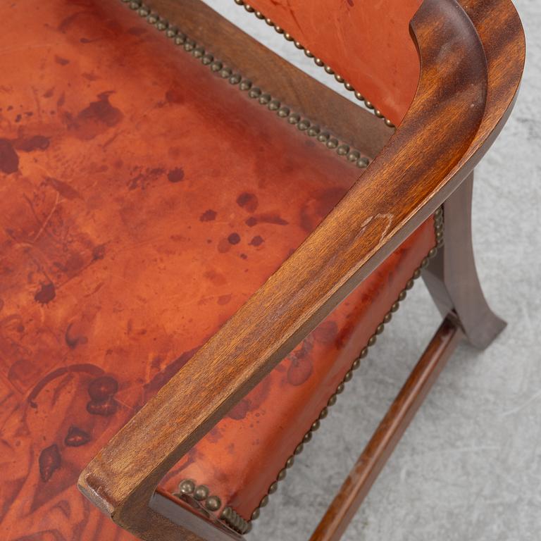 Kaare Klint, karmstol, modell 3758A, "The Red Chair", Rud. Rasmussen, Danmark, 1900-talets mitt.