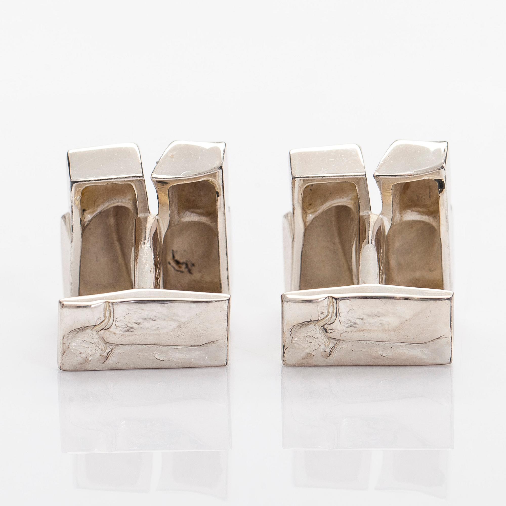 Björn Weckström, manschettknappar, "Polaris", silver, Lapponia 1974.