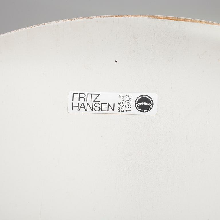 STOLAR, 6 st. "Sjuan", Arne Jacobsen, Fritz Hansen, Danmark 1983.