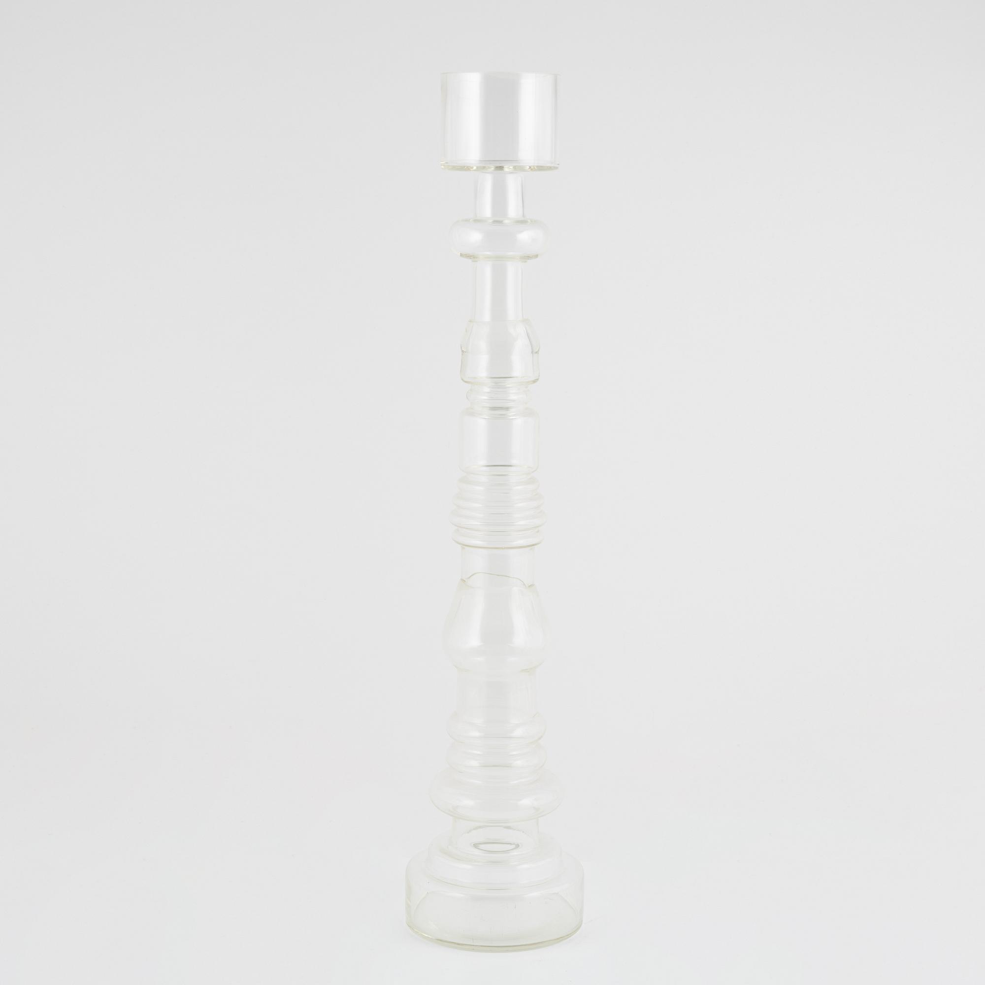 Oiva Toikka, a 'Lighthouse' glass vase/candlestick, signed Nuutajärvi Notsjö.