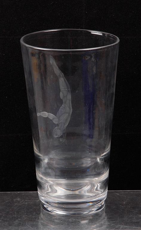 VAS, glas, Vicke Lindstrand, Orrefors, 1930-tal.