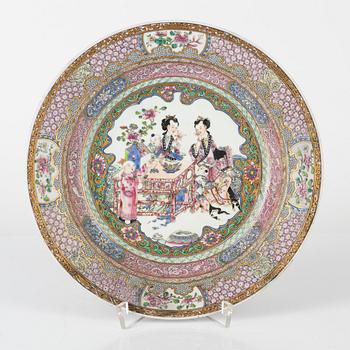 A famille rose thin porcelain plate, possibly Samson.