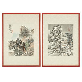 A pair of Chinese paintings by anonymous artist, 20th Century.