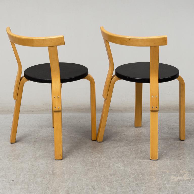 ALVAR AALTO, stolar, 5 st, modell 68, Artek, 1900-talets slut.