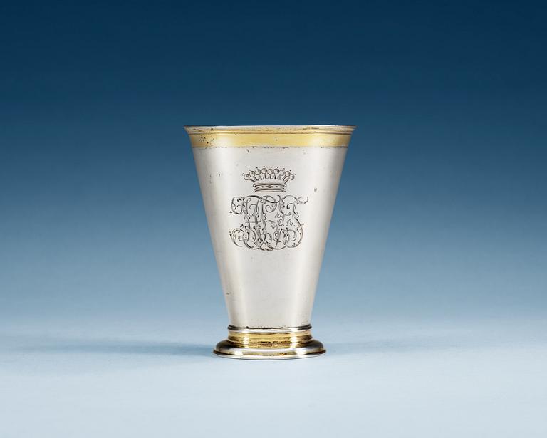 A BALTIC PARCEL-GILT BEAKER, Makers mark of Johan Öhrman I, Reval (1775-1816).