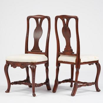 Stolar, sex stycken, Stockholmsarbeten, 1700-taleta senare del, Rokoko.