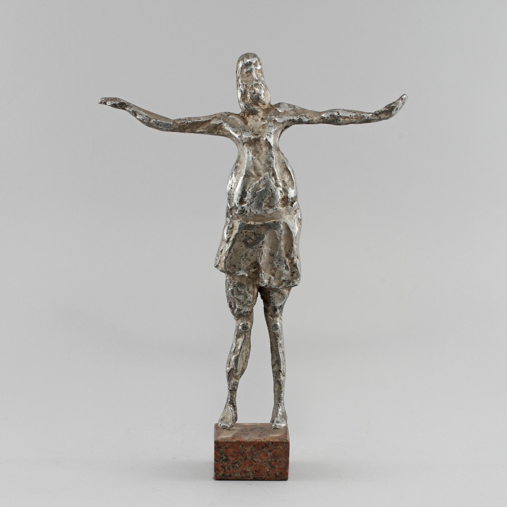 SKULPTUR, vitmetall, 1900-talets andra hälft.