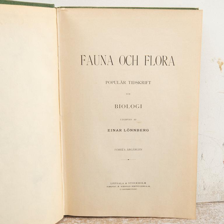 Fauna & Flora, Populär Tidskrift för Biologi, Einar Lönnberg, 1906 -, 66 bd + ca 160 hft.