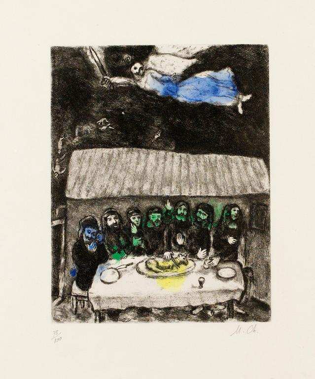 Marc Chagall, "Le repas de la Pâque", from: "La Bible".