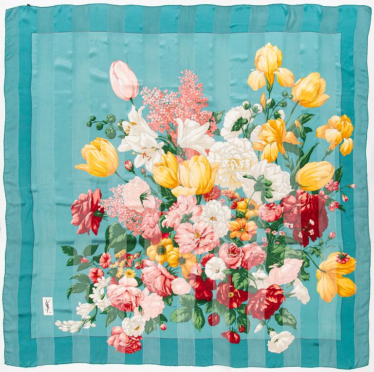 Yves Saint Laurent, scarf. Ca 145 x 145 cm.
